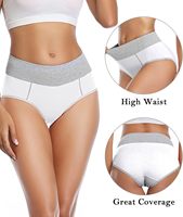 Culotte taille haute grande taille pour femme en coton doux extensible respirant avec dentelle perforée et bouton, écologique, antibactérienne et douce