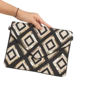 Femmes de luxe perlé soirée fourre-tout fronde pochette Style géométrique accessoires de mariage chaînes en gros Guru Kirpa exportations - Product Image 5