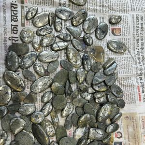 Marcassite de qualité supérieure 100% naturel marcassite agate forme ovale Cabochon pierre précieuse en vrac pour la fabrication de bijoux - Product Image 5