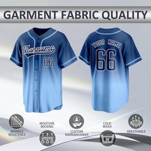 เสื้อเบสบอลทีมกีฬาชาย ชุดทีมแบบซับลิเมชั่น เสื้อเบสบอลพิมพ์ลายดิจิทัลติดกระดุม - Product Image 4