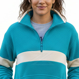 Vente en gros directe d'usine, couleur et taille personnalisées disponibles, sweat-shirt à demi-zip pour femmes, design tendance - Product Image 3