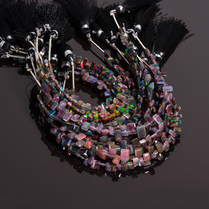 ลูกปัดโอปอล, โอปอลสีดำเอธิโอเปียลูกปัดเหลี่ยมเพชรพลอยสดใส, ลูกปัดโอปอลไฟฉูดฉาด, ลูกปัดโอปอลอัญมณีโอปอลลูกปัดสีดำสำหรับเครื่องประดับ - Product Image 2