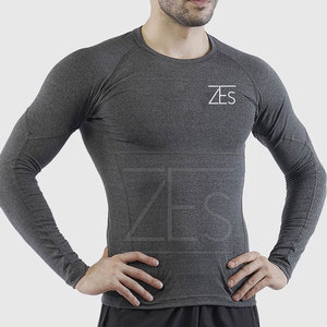 Chemises de compression légères pour hommes, coupe ajustée, couleur unie, haute qualité, 100% coton, T-shirt de compression imprimé à coupe ample pour hommes - Product Image 3