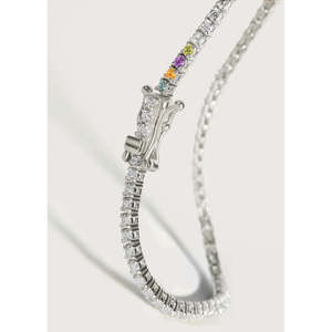 Collier tennis en or blanc 5.0ctw avec pierre de naissance Petite Diana, bijou élégant en diamant - Product Image 2