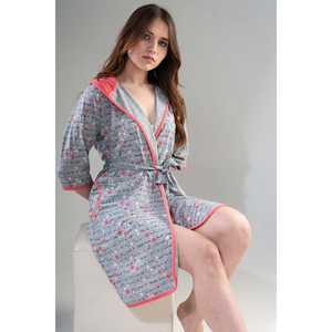 Bata con Capucha y Bolsillos para Mujer, Manga 3/4, Tipo Sudadera - Product Image 4