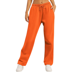Pantalon de survêtement évasé pour femme, de haute qualité, avec logo et design personnalisés, tissu respirant, cordon de serrage, taille haute - Product Image 1
