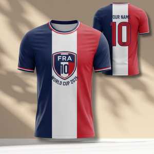 Maglia da Calcio Unisex Francia WC 2026, T-Shirt Tricolore con Grafica per Tifosi, Top per Giornate di Partita e Feste, Maglietta Promozionale - Product Image 1