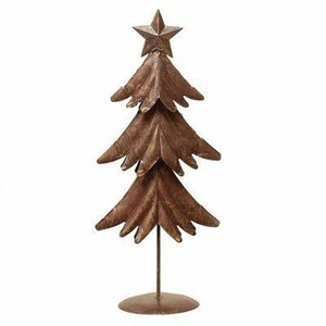 Ornement d'arbre de Noël contemporain de luxe en métal décor de table de vacances élégant salon bureau célébration saisonnière - Product Image 2