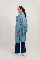 Veste en jean surdimensionnée pour femme Manteau en jean long décontracté avec design boutonné Vestes d'extérieur confortables et élégantes