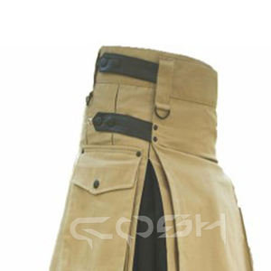 Nouveau kilt tactique utilitaire en coton Highland pour hommes, polyvalent, beige, noir, hybride, fournisseur de marque privée - Product Image 2