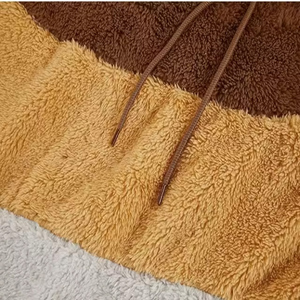 Personalizable de los hombres de gran tamaño 1/4 cuartos Zip Pullover Sudadera con capucha de invierno de bolsillo de canguro bordado de punto antiarrugas - Product Image 4