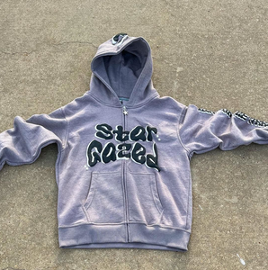 400Gsm ฮู้ดสั่งพิมพ์ลาย3D มีโลโก้สำหรับผู้ชาย3D เฟรนช์เทอร์รี่3D บ็อกซี่มีซิปปิดไหล่เฮฟวี่เวท - Product Image 3