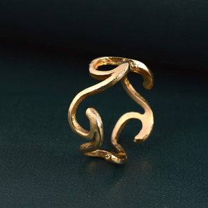 Luxury Fashion Boho Wave <b>Ring</b> Boho Brass <b>Ring</b> for <b>Women</b> 18k Gold Plated Minimal Ocean Silver Plated Wave <b>Rings</b> for Wholesale OEM - Product Image 4