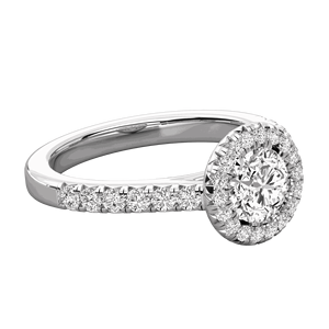 Bague de fiançailles halo avec diamant rond - Product Image 6