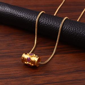 ชุบทองและชุบโรเดียม925ลูกปัดสเปเซอร์เงินสเตอร์ลิงพร้อมชุดฝาจี้อัญมณีทับทิมธรรมชาติและเสน่ห์ - Product Image 6