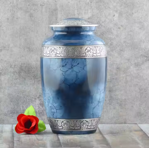 Urnes de crémation populaires Tendance Fournitures funéraires Tri Jésus Croix Incrustation en laiton Autocollant Imprimé Haute Vente Souvenir Urnes de crémation - Product Image 4