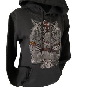 Custom Logo Printed Outdoor Pullover <b>Rhinestone</b> Hoodies Winter <b>Fabric</b> with Hooded Collar Price - Product Image 4