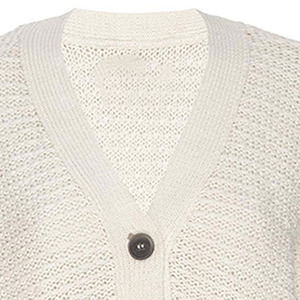 Suéter de Punto de Color Sólido, Manga Larga, Cuello en V, Abotonado, de Alta Calidad, Transpirable, Tipo Cárdigan - Product Image 5