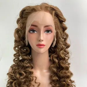 FACTORY PRICE FOR HIGH QUALITY HUMAN WIG HAIR 26 INCHES BODY WAVY COLOR BROWN FULL LACE WIG HAIR