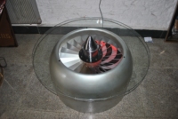 Table basse en verre de style industriel vintage de haute qualité Table basse de moteur d'avion pour le salon