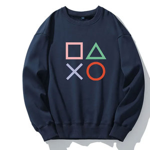 เสื้อ Crewneck ขนาดใหญ่ธรรมดาคุณภาพสูงแบบกําหนดเองสําหรับผู้ชายเสื้อสเวตเตอร์แขนยาวเสื้อสเวตเตอร์พรีเมี่ยม - Product Image 4