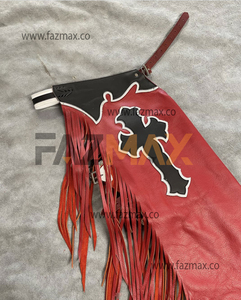 Chaps Western Cowboy faits à la main pour sports de plein air avec franges chaps de course de chevaux en cuir originaux - Product Image 2