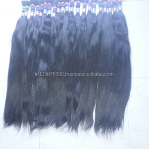 Extensión de cabello Remy indio sin procesar, cabello liso a granel para trenzas, cabello humano de alta calidad - Product Image 1