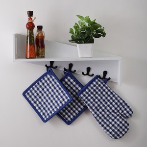 100% Cotton <b>Oven</b> <b>Mitts</b> with Silicone Strip Green Pot Holders for Cooking Microwave Baking Home Food Protection for Restaurants - Product Image 3