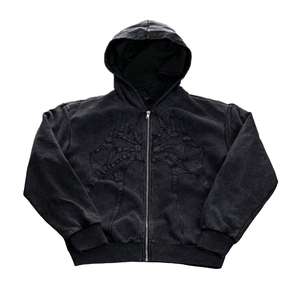 Sweat à capuche personnalisé 100% coton épais, surdimensionné, respirant, écologique, lourd, thermique, streetwear imprimé, automne - Product Image 1