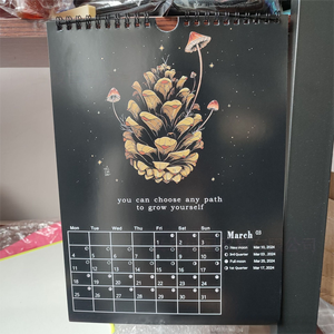 2024 Темный лесной лунный календарь ведьма календарь офисный календарь с силиконовым деревом кожа металл-новый дизайн - Product Image 3