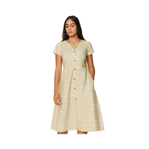 VESTIDO CASUAL DE ALGODÓN CORTO TIPO A PARA MUJER - Product Image 1