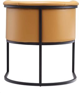 Silla de comedor moderna de piel sintética, sillón de acento completamente ensamblado, silueta escultural, marco de Metal, muebles acolchados para el hogar - Product Image 6