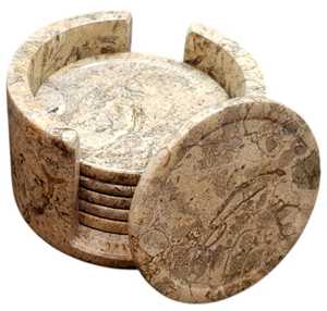 Juego de Posavasos de Mármol Coral, Hechos a Mano, de 4 Pulgadas, de Piedra Natural, Decoración de Mesa de Lujo - Product Image 6
