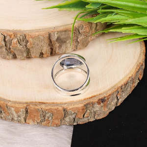 Anillo fino de Plata de Ley 925 con forma de marquesa romántica con piedra preciosa de tanzanita IGI certificado chapado en rodio oro amarillo - Product Image 3