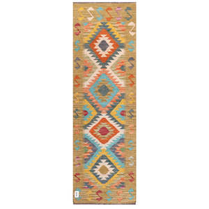 Alfombra Kilim de Maimana, Afganistán, 203 x 65 cm, Alfombra Tradicional Afgana - Product Image 1
