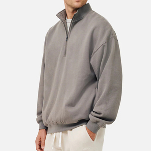 Venta al por mayor nueva media cremallera transpirable hombres algodón térmico manga completa sudaderas logotipo personalizado media cremallera pulóver sudaderas - Product Image 3