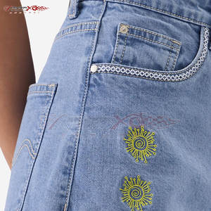 Short en jean pour femme avec ourlet brut et taille haute Streetwear d'été à la mode Short en jean taille haute élégant pour femme - Product Image 5