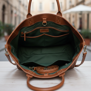 Sac fourre-tout pour femme en cuir véritable en gros, 12 pouces, tendance, durable, sac à main, fournisseur OEM FBA - Product Image 4