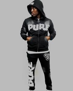 Conjunto de sudadera con capucha y pantalones de chándal para hombre, ropa de calle Y2K, bordado personalizado, parche desgastado, chándal Unisex para hombre, 100% algodón - Product Image 5