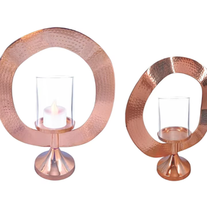 Bougeoir design martelé en aluminium fini argent Pot de cire artisanale Pot votif pour décorations d'éclairage de mariage - Product Image 6