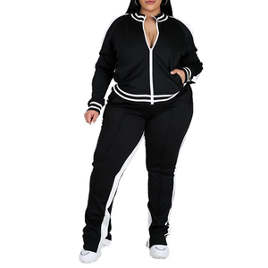 Chándal de talla grande de 2 piezas personalizado para mujer, novedad de 2025, chándal de talla grande con logotipo personalizado de último diseño para mujer - Product Image 5