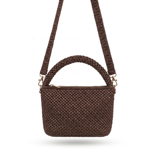 Woven Raffia Cotton Lining Bow Detail Mini Women's Crossbody <b>Tote</b> <b>Bag</b> with Zipper Closure <b>for</b> <b>Beach</b> Travel & Daily Use - Product Image 1
