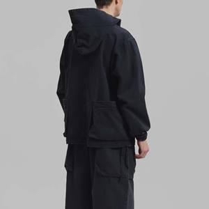 Sudadera con capucha extragrande de mezcla de algodón para hombre, con estampado digital, de mezclilla lavada, para invierno, al por mayor - Product Image 2