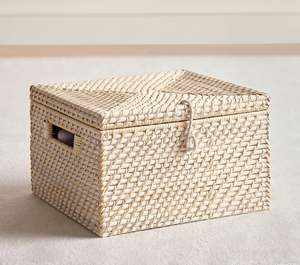 Nouvelle boîte en rotin de couleur blanche avec couvercle, fabriquée au Vietnam, prix de gros - Product Image 6