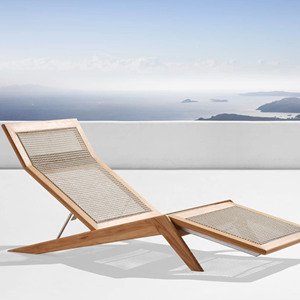 Chaise longue de jardin en bois pour hôtel, terrasse au bord de la piscine, patio, chaise de plage en bois-Camari - Product Image 6