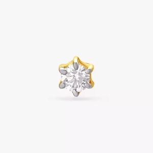 18kt Yellow <b>Gold</b> Screw Back <b>Nose</b> Pin High Quality Lab Grown VVS Clarity Diamonds Trending Shape Diamond Jewelry Moissanite - Product Image 6