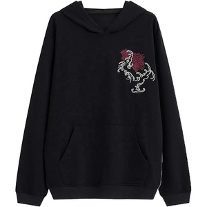 Vente en gros 100% coton Pull d'hiver pour hommes Sweat-shirt polaire à capuche surdimensionné Tissu épais solide Style de rue brodé - Product Image 3