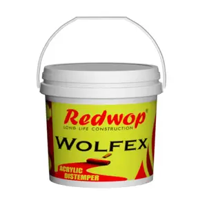सर्वोत्तम गुणवत्ता वाली आंतरिक दीवार कोटिंग पेंट पेंट WOLFEX ऐक्रेलिक डिस्टेम्पर जल आधारित पेंट डिस्टेम्पर