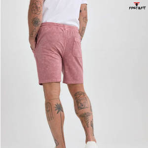Nuevo diseño Color sólido Ropa casual Algodón Hecho Ropa al aire libre Pantalones cortos lavados de moda para hombres - Product Image 3