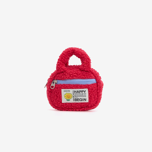 Lambswool Foldable <b>Mini</b> Handbag Zipper Closure Portable Light Weight Durable Fashion Customizable Makeup Storage Medium Capacity - Product Image 1